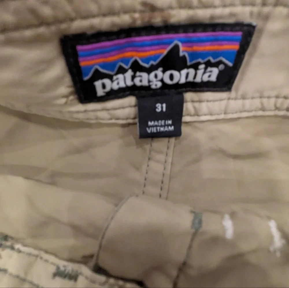 Patagonia Men Swim Shorts Brown With Stripes Size 3